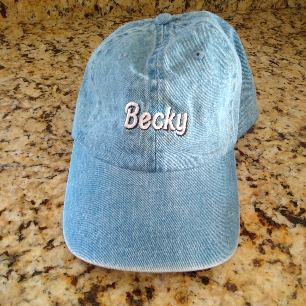 BECKY!! NEW Denim Baseball Cap Hat Mean Girls Logo